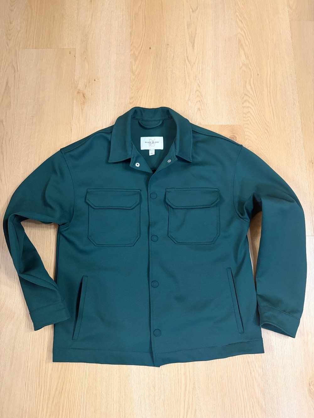 Men’s River Island Utility Overshirt Jacket Dark Green Size Medium